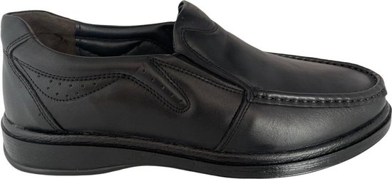 Mocassin homme - Chaussures homme - Système gel Comfort 601 - Cuir véritable - Zwart 43