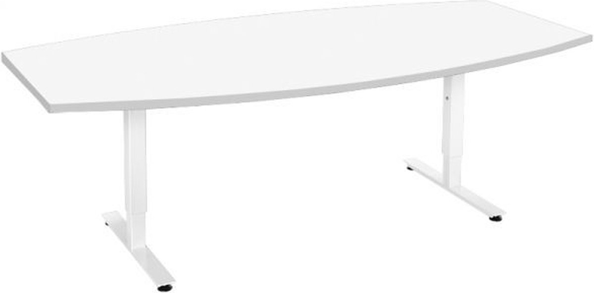 Offeco Bureau York Plus - Bureau - Bureautafel - Vergadertafel - Gaming bureau - Game bureau - Computertafel - Desk - Bureau Wit - Verstelbaar bureau - Gaming Desk - Bureau tafel - Bureau verstelbaar   Wit -240x120cm-- blad-  onderstel- x120