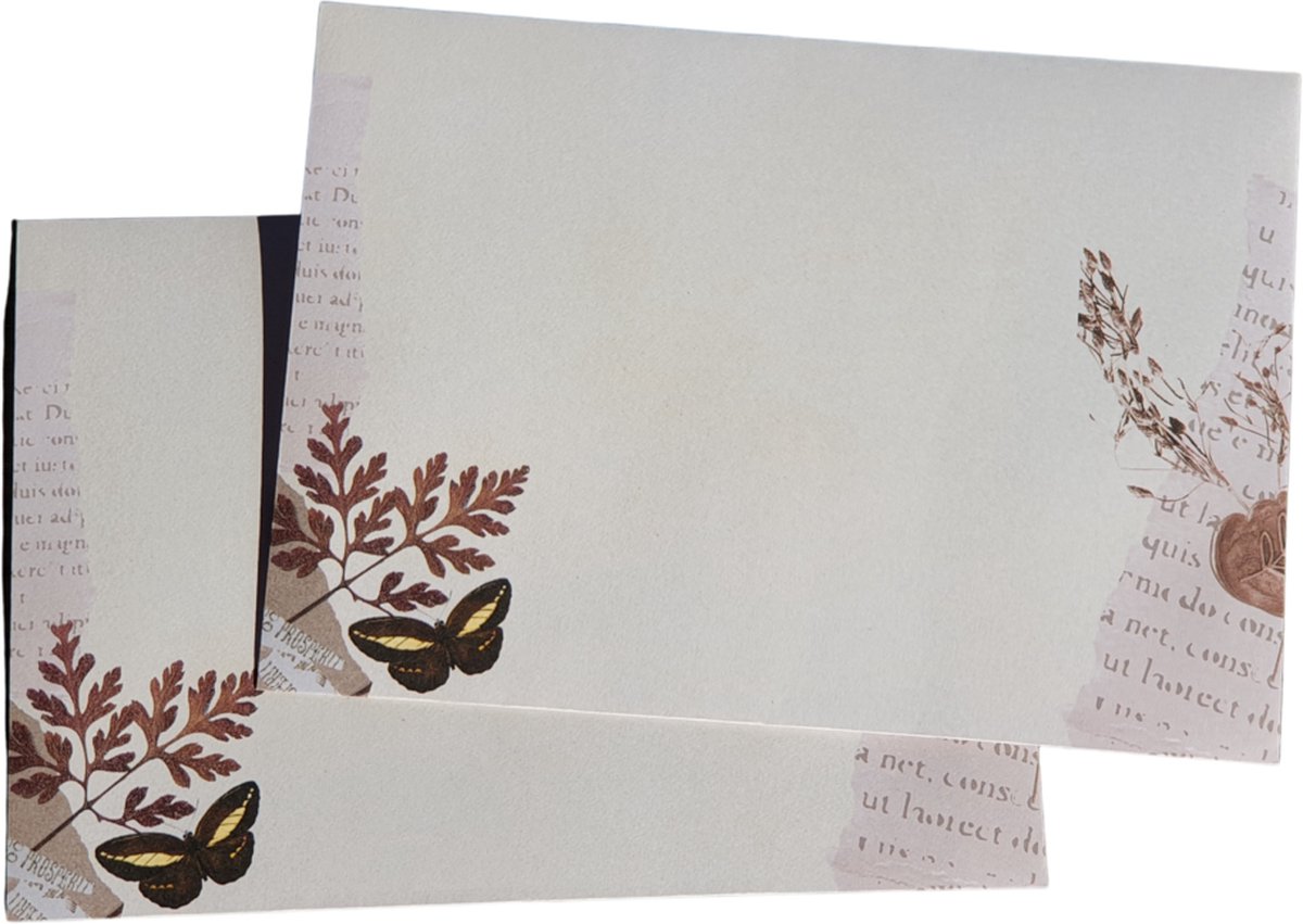 Enveloppen Ephemera Butterfly - 25 stuks - Meer Leuks - Envelop met plakstrip