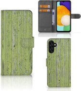 Wallet Book Case Geschikt voor Samsung Galaxy A13 5G | Geschikt voor Samsung Galaxy A04s Telefoon Hoesje Green Wood