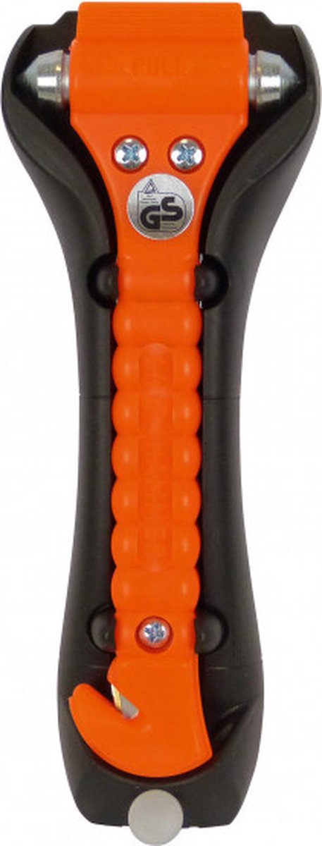 Lifehammer Hammer CLASSIC Orange mit Halter und Gurtschneider TÜV