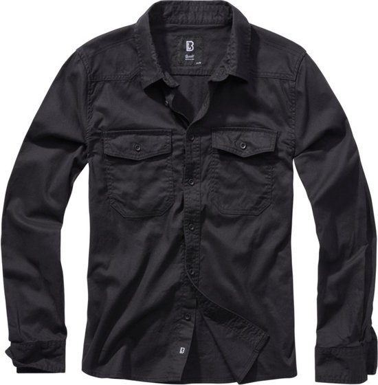 Brandit - Flanellshirt Overhemd - L - Zwart