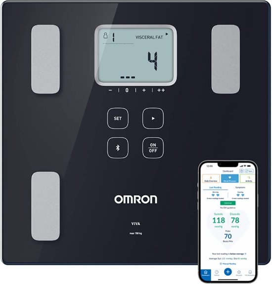 OMRON VIVA Slimme Bluetooth Weegschaal met Lichaamsanalyze en Vetpercentage