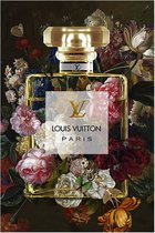 Glasschilderij - Parfum Bloemen Louis Vuitton - 80 x 120 x 0,4 cm