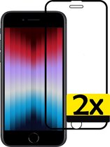 iPhone SE 2022 Screenprotector Glas 3D Zwart - Screenprotector iPhone SE 2022 Full Cover - 2 Stuks