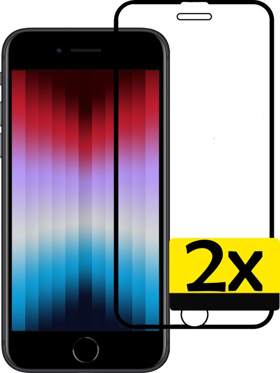Screenprotector - Geschikt voor - iPhone SE 2022 - Screenprotector Glas Full Cover - Screenprotector Geschikt voor iPhone SE (2022) Screenprotector Full Cover - 2 Stuks