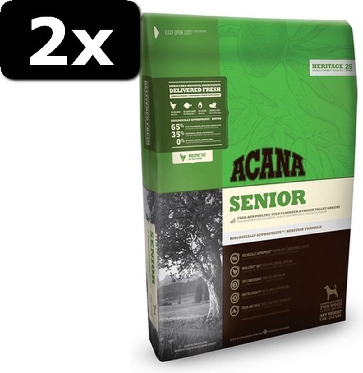 Bol.com 2x ACANA SENIOR DOG 2KG aanbieding