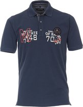 Casa Moda - Polo Print Donkerblauw - Regular-fit - Heren Poloshirt Maat 5XL