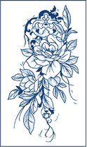 Jagua Henna neptattoo- Bloemen en bladen 4- Carnaval- Tijdelijke plak tattoo-Nep tatoeage-FST255