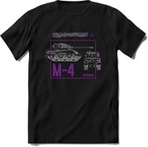 M4 Sherman leger T-Shirt | Unisex Army Tank Kleding | Dames / Heren Tanks ww2 shirt | Blueprint | Grappig bouwpakket Cadeau - Zwart - M