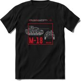 M18 Hellcat leger T-Shirt | Unisex Army Tank Kleding | Dames / Heren Tanks ww2 shirt | Blueprint | Grappig bouwpakket Cadeau - Zwart - XXL