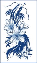 Jagua Henna neptattoo- Bloemen en karper- Carnaval-Tijdelijke plak tattoo-Nep tatoeage-FST263