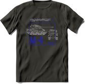 M4 Sherman leger T-Shirt | Unisex Army Tank Kleding | Dames / Heren Tanks ww2 shirt | Blueprint | Grappig bouwpakket Cadeau - Donker Grijs - S