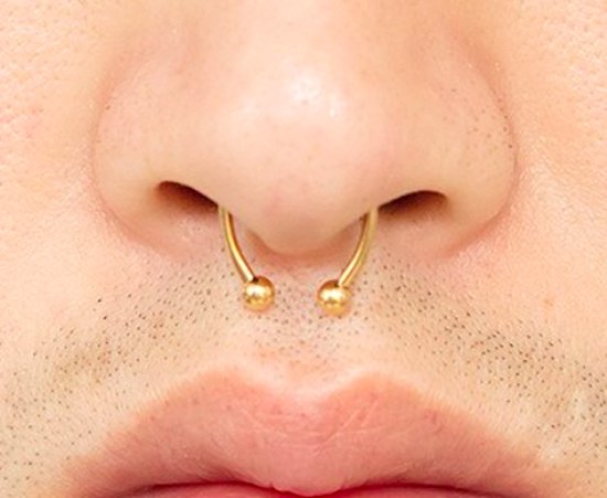 fake septum piercing // septum piercing goud // neppe septum neuspiercing  met magneetje | bol.com
