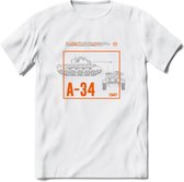 A34 Comet leger T-Shirt | Unisex Army Tank Kleding | Dames / Heren Tanks ww2 shirt | Blueprint | Grappig bouwpakket Cadeau - Wit - M