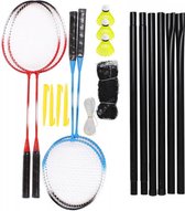 Badmintonset - Voor 4 personen - Badminton racket - Shuttles - Badminton net - Badmintonracket - Vakantie spelletjes - Weekendje weg - Kinderspelletjes