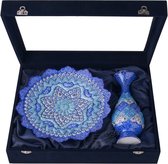 Halve set van 30 cm emaille bord en 25 cm pot