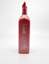 Oliefles - met Schenktuit – 750 ml - Olijfolie Fles - Azijnfles - Roze