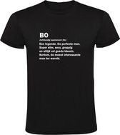 Bo | Heren T-shirt | Zwart | Naam | Namen |  Jongensnaam | Woordenboek | Encyclopedie | Verjaardag | Grappig | Cadeau