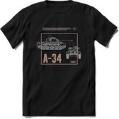 A34 Comet leger T-Shirt | Unisex Army Tank Kleding | Dames / Heren Tanks ww2 shirt | Blueprint | Grappig bouwpakket Cadeau - Zwart - S