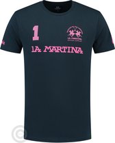 La Martina T-shirt "Logo Deluxe" Donkerblauw (XL)