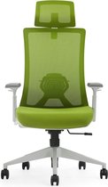 Euroseats ergonomische bureaustoel met hoofdsteun Verona. Uitvoering rug & zitting groen. Voldoet aan de NEN EN 1335 norm.