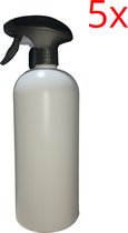spray bottle 5x 1000 ml - plantenspuit - spray flesje flacon - sprayflacon - sprayflesje leeg - 1 liter 5x
