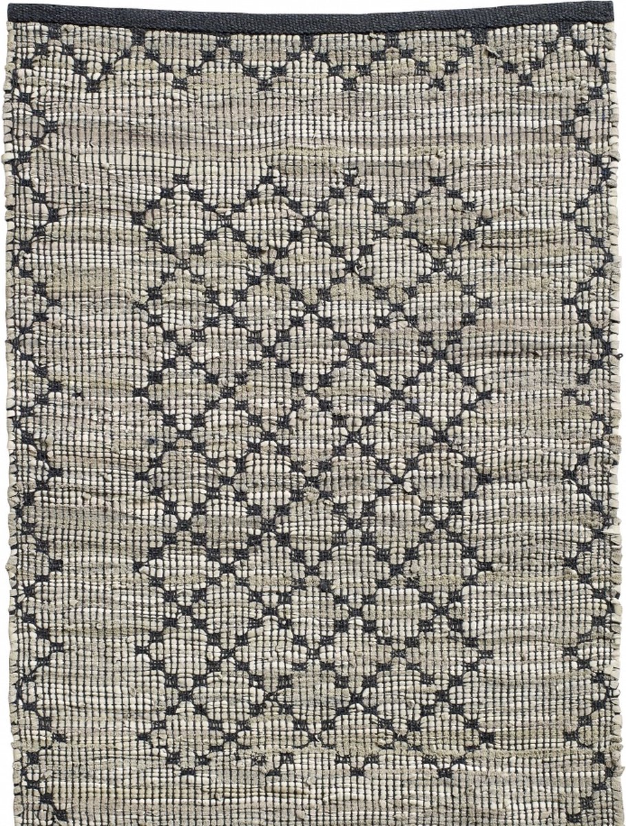 Chindi geweven vloerkleed - leer/katoen