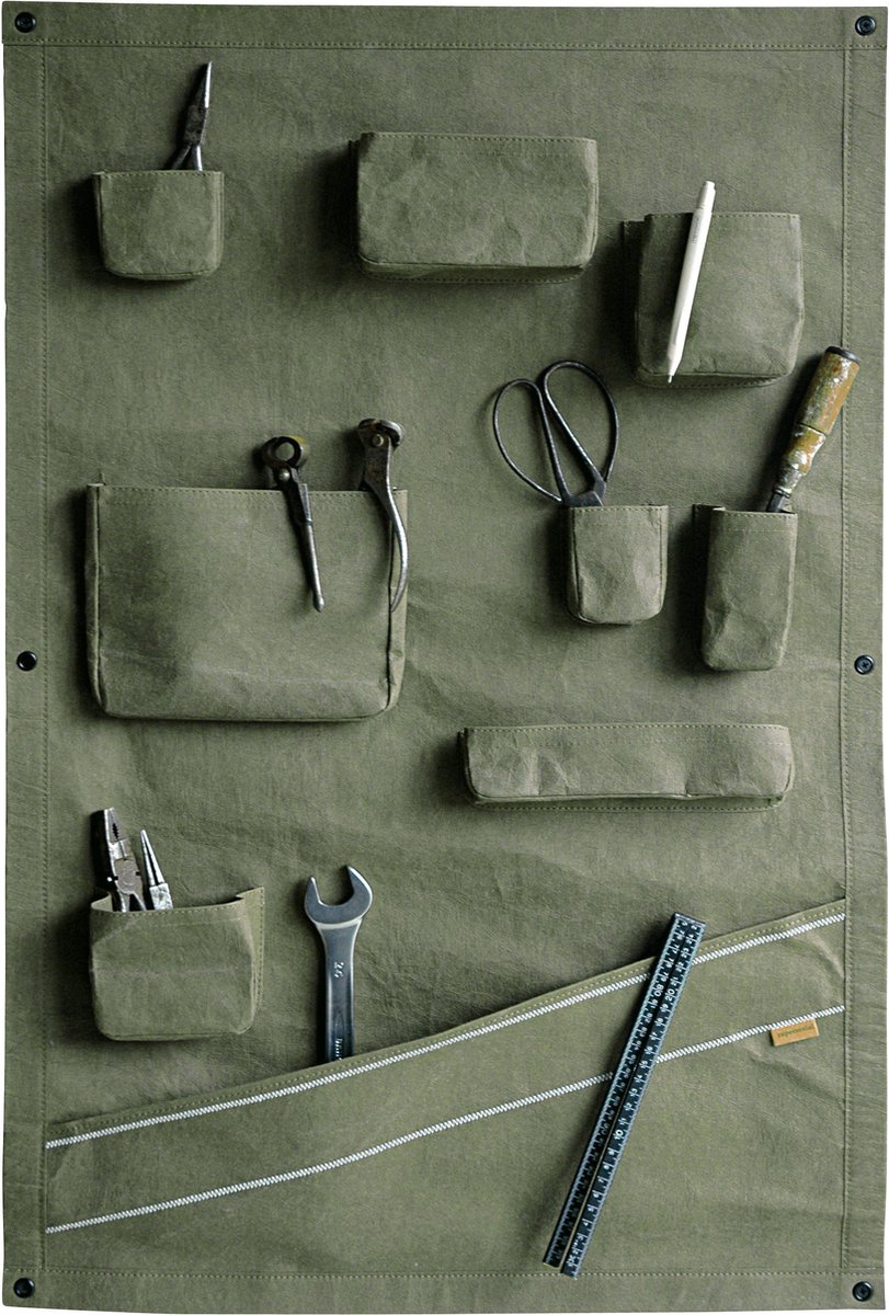 ZUPERZOZIAL - wandpaneel, OTR WALL POCKETS, washable paper, 100% recyclebaar, groen