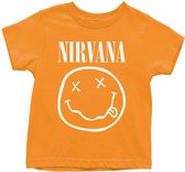 Nirvana Kinder Tshirt -Kids tm 5 jaar- White Smiley Oranje