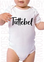 TUTTEBEL baby romper - Wit - Maat 92 - Korte mouwen - Ronde hals - Regular Fit - Nikkelvrije drukkers - Baby kleding met tekst - Kraam cadeau meisje