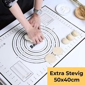 Bondoo Deegmat 50x40cm - Silicone - Zwart  - inclusief Deegschraper