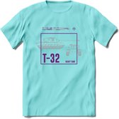 T32 Heavy tank leger T-Shirt | Unisex Army Tank Kleding | Dames / Heren Tanks ww2 shirt | Blueprint | Grappig bouwpakket Cadeau - Licht Blauw - S