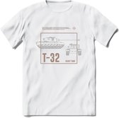 T32 Heavy tank leger T-Shirt | Unisex Army Tank Kleding | Dames / Heren Tanks ww2 shirt | Blueprint | Grappig bouwpakket Cadeau - Wit - S