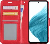Hoes Geschikt voor Samsung A53 Hoesje Book Case Hoes Flip Cover Wallet Bookcase - Rood.