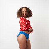 Moodies Undies - menstruatie ondergoed (Young) - Bamboe Bikini undie onderbroekje - moderate kruisje - Blauw - maat XXS (140/146)