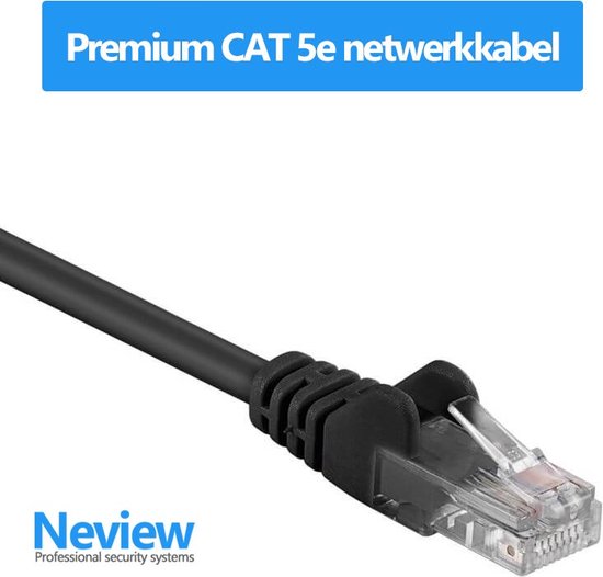 naakt voertuig portemonnee Neview - 0.25 meter Premium UTP kabel - Cat 5e - Zwart | bol.com