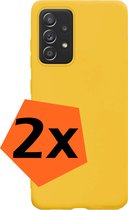 Samsung Galaxy A53 Hoesje Siliconen - Samsung Galaxy Galaxy A53 Hoesje Geel Case - Samsung Galaxy Galaxy A53 Cover Siliconen Back Cover - Geel 2 Stuks