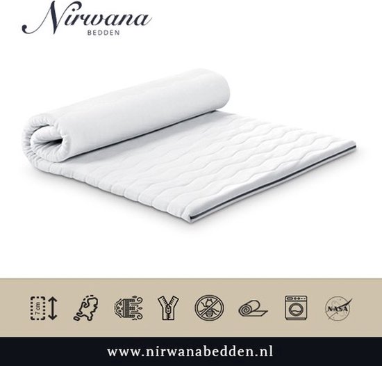 Nirwana - Topper Traagschuim - 180x210x12 cm - Topdekmatras Split 30 nachten proefslapen