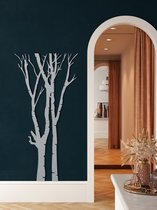Wanddecoratie | Boom / Tree   | Metal - Wall Art | Muurdecoratie | Woonkamer |Zilver| 100x200cm