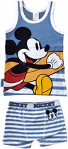 pyjama Mickey Mouse junior katoen blauw maat 4-5 jaar