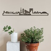 Skyline Rotterdam (mini) Zwart Mdf Wanddecoratie Voor Aan De Muur Met Tekst City Shapes