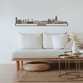 Skyline Haren Notenhout 130 Cm Wanddecoratie Voor Aan De Muur Met Tekst City Shapes