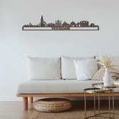 Skyline Veendam Notenhout 130 Cm Wanddecoratie Voor Aan De Muur Met Tekst City Shapes