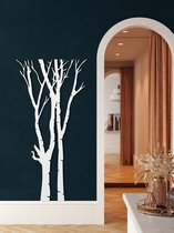 Wanddecoratie | Boom / Tree   | Metal - Wall Art | Muurdecoratie | 2 panelen wandversieringen | Woonkamer |Wit| 59x118cm