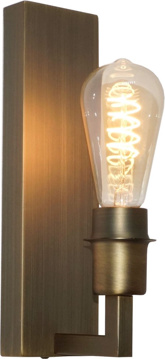 Wandlamp Movano Brons - hoogte 17,8cm - E27 LED 4W 2200K 200lm - IP20 - Dimbaar > wandlamp binnen brons | wandlamp brons | muurlamp brons | lamp brons | sfeer lamp brons