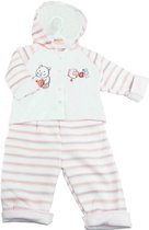 Baby C - Fleece Outfit - Kledingset - Maat 6-9 mnd - Crème-Roze