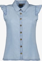 TwoDay dames blouse met ruches - Blauw - Maat XL