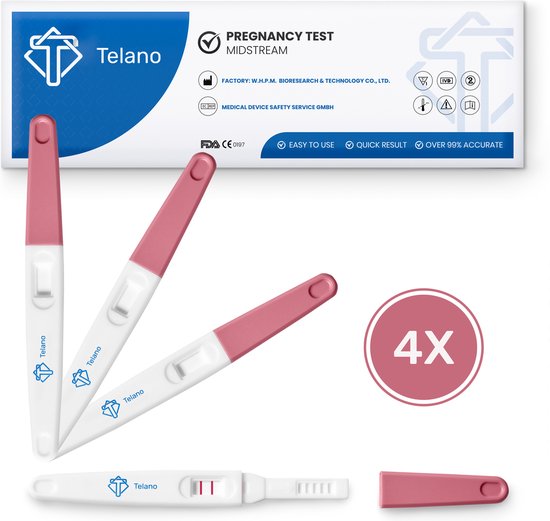 Telano Zwangerschapstesten Midstream 4 stuks - Extra Gevoelige Test