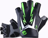 Fietshandschoenen L - Wielrenhandschoenen - Handschoenen Voor Racefiets & Mountainbike - Anti Slip - Reflecterend - Groen/Zwart